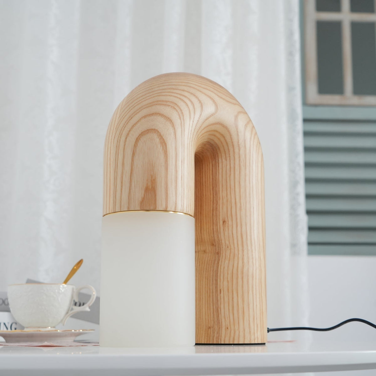 Arch lámpara de mesa de madera