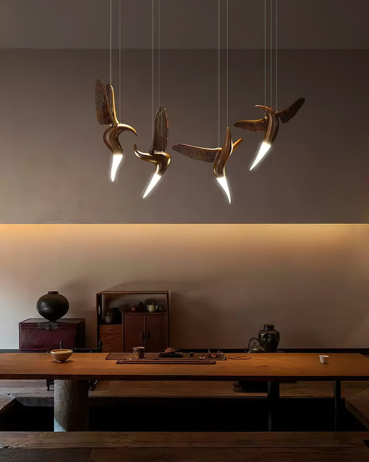 Elsilor lámpara colgante Avian-Inspired de madera