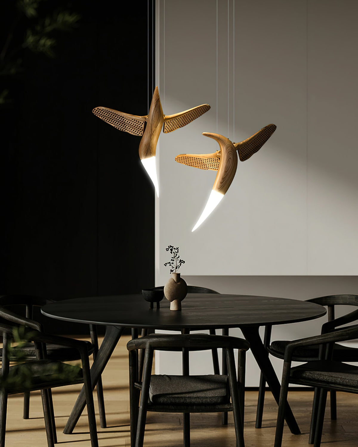 Elsilor lámpara colgante Avian-Inspired de madera