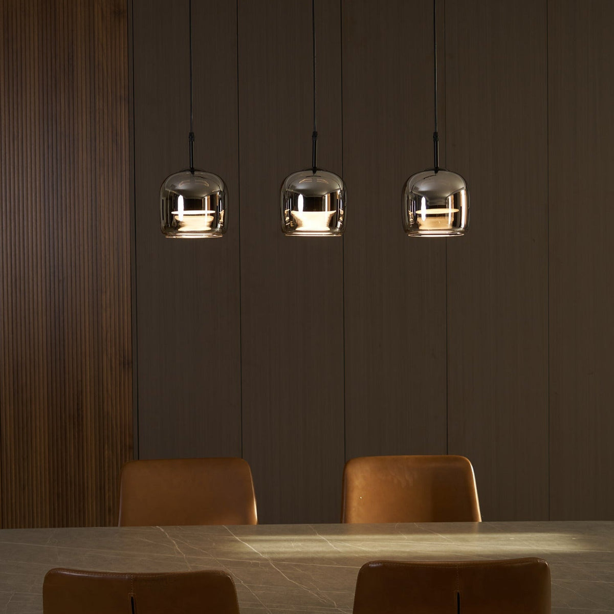 Valentina Lámpara Colgante Minimalista de Vidrio en Gris Ahumado