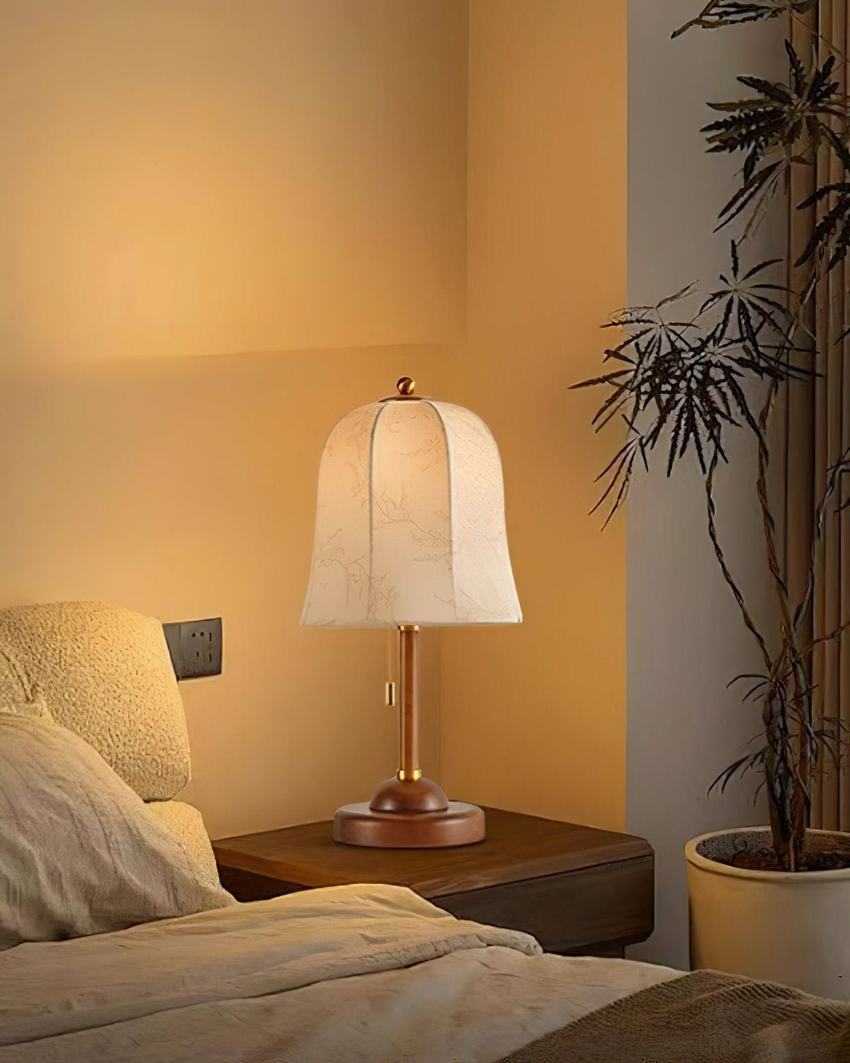 Ivelen lámpara de mesa Wabi-Sabi de madera para escritorio