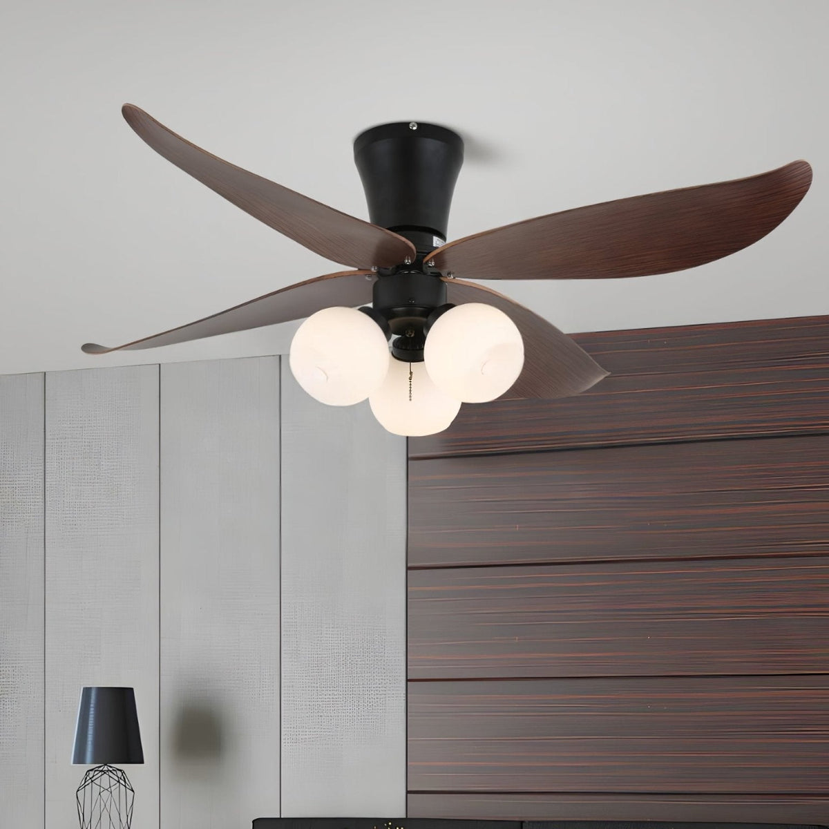 Lunair ventilador de techo con luz Vintage de madera y vidrio