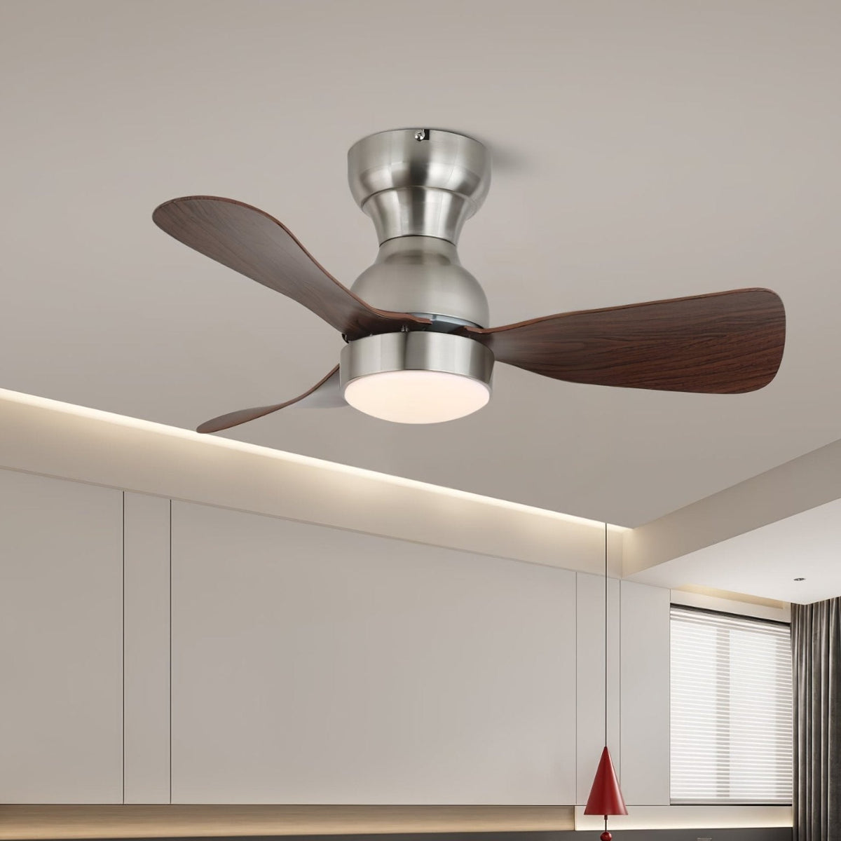 Aurdorus ventilador de techo con luz moderno de madera