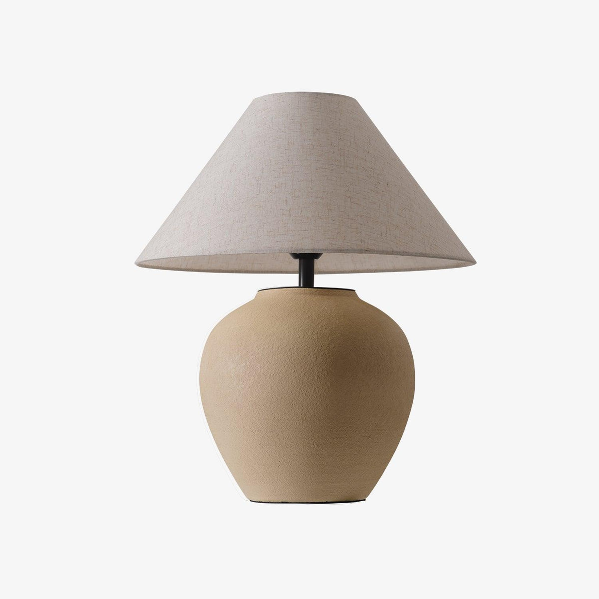 Lumian lámpara de mesa rústica de tejido y cerámica beige