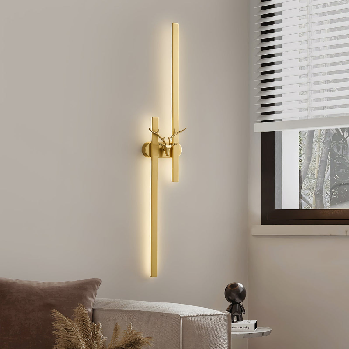 Vavinisra aplique de pared clásico de latón con forma de ciervo