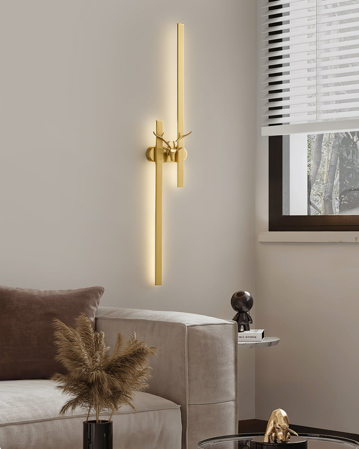 Vavinisra aplique de pared clásico de latón con forma de ciervo