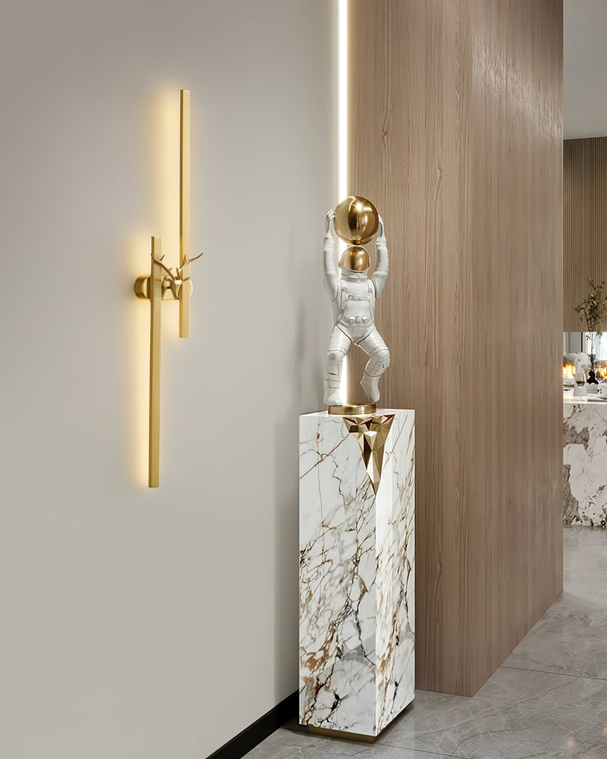 Vavinisra aplique de pared clásico de latón con forma de ciervo