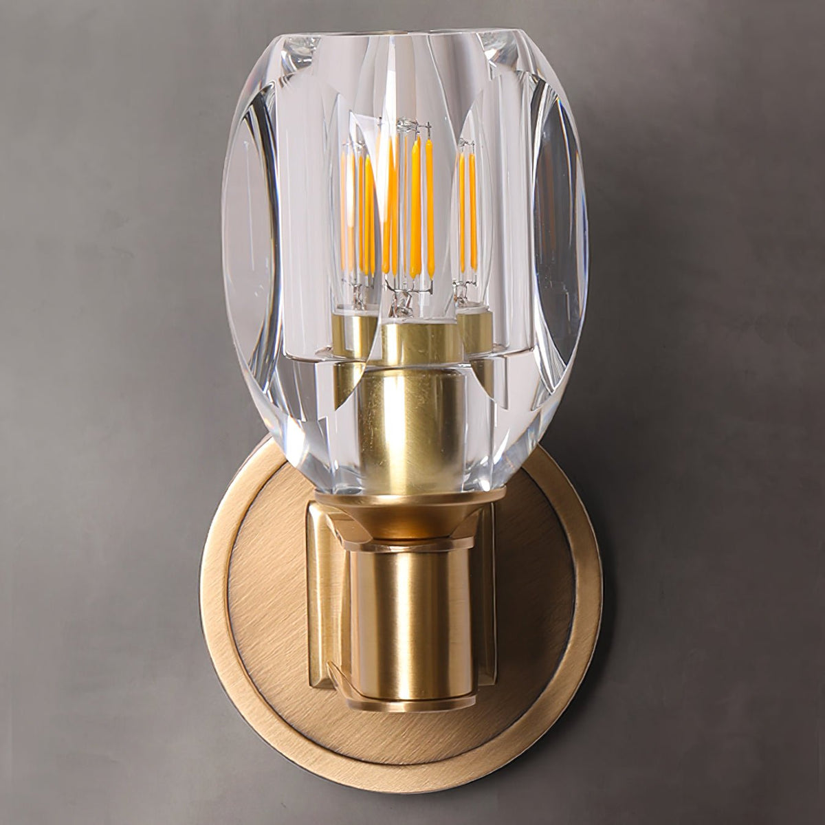 Tostor aplique de pared Premium nórdico de arte en diamante con pantalla de cristal