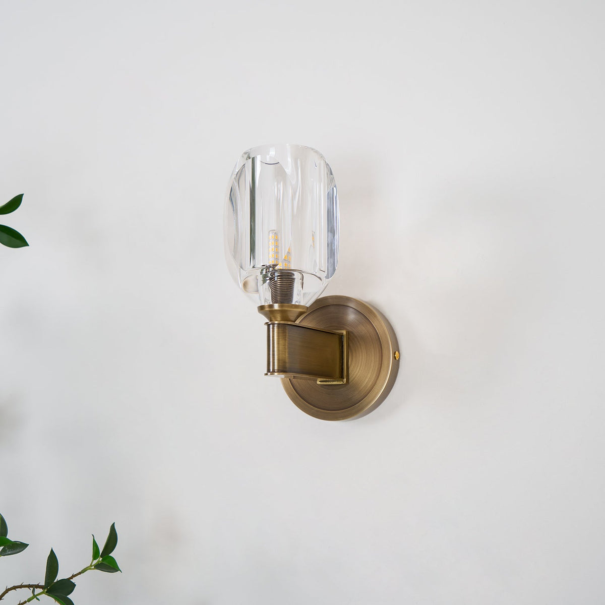 Tostor aplique de pared Premium nórdico de arte en diamante con pantalla de cristal