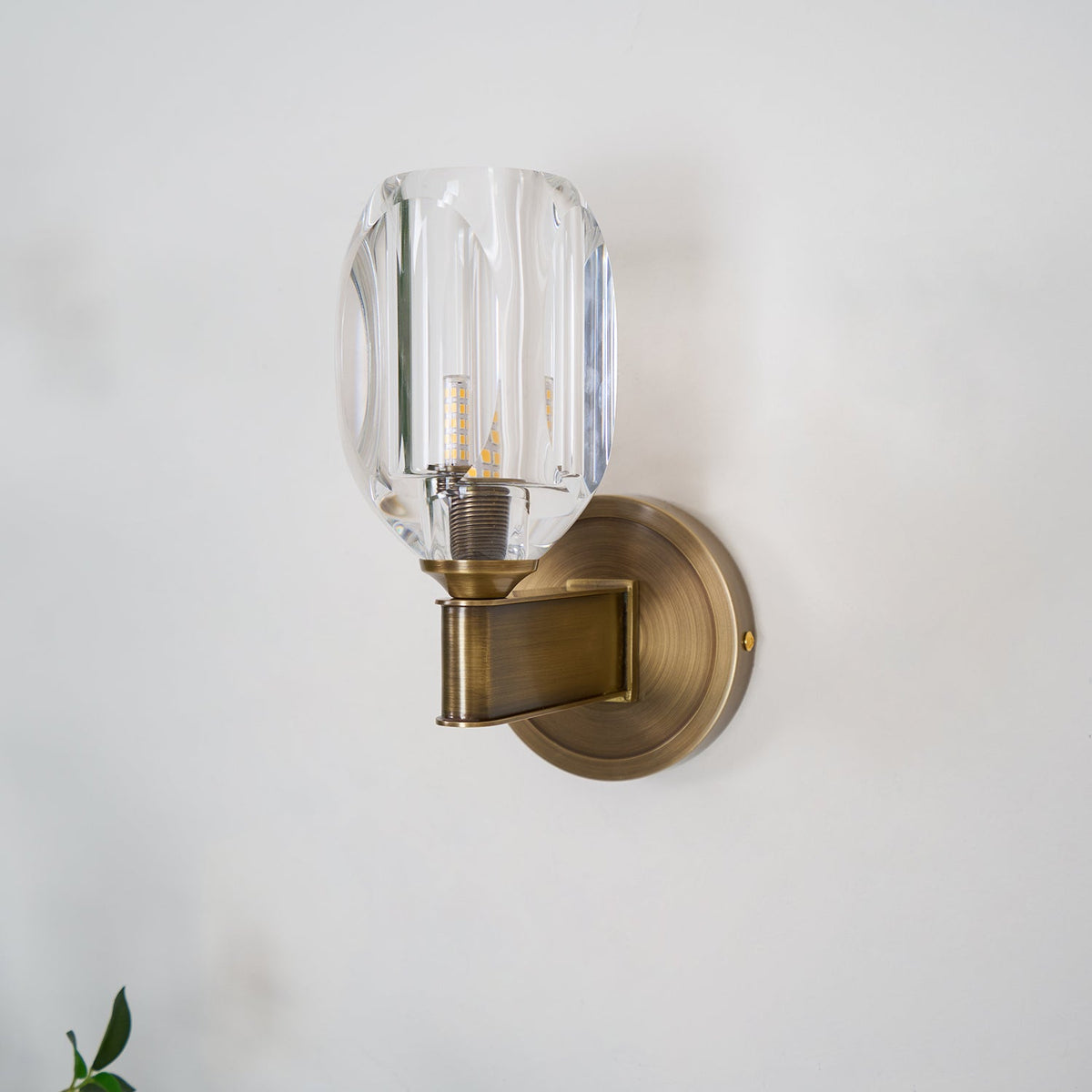 Tostor aplique de pared Premium nórdico de arte en diamante con pantalla de cristal