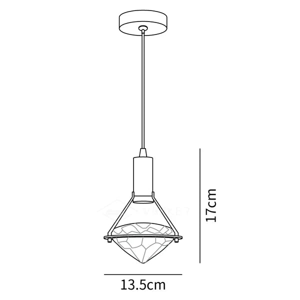 Cira lámpara colgante de latón con cristal elegante