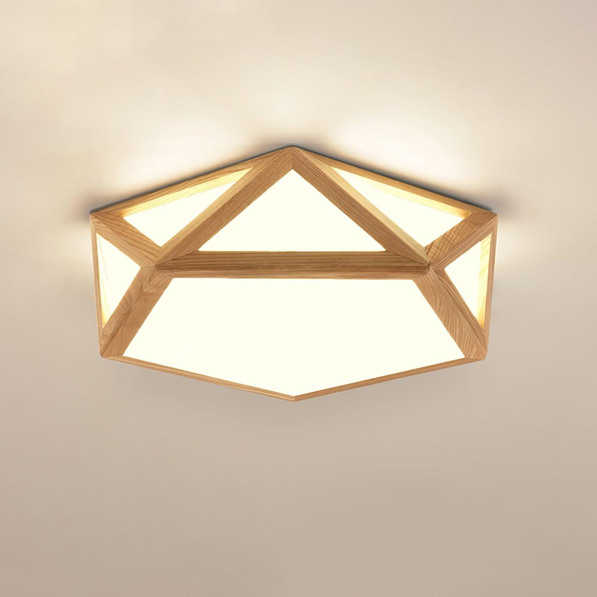 Syleneria lámpara de techo moderna en forma de diamante de madera