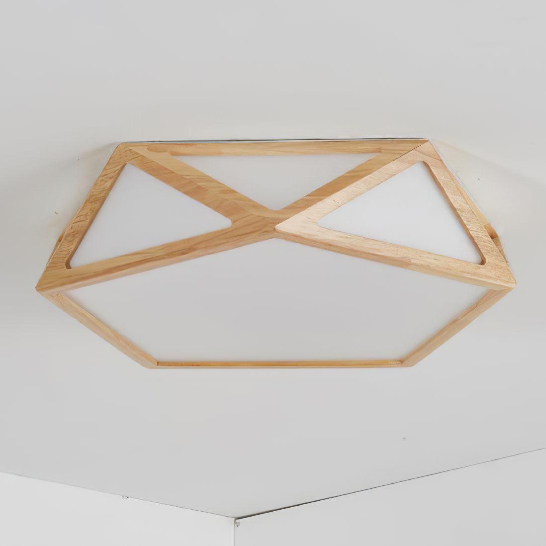 Syleneria lámpara de techo moderna en forma de diamante de madera