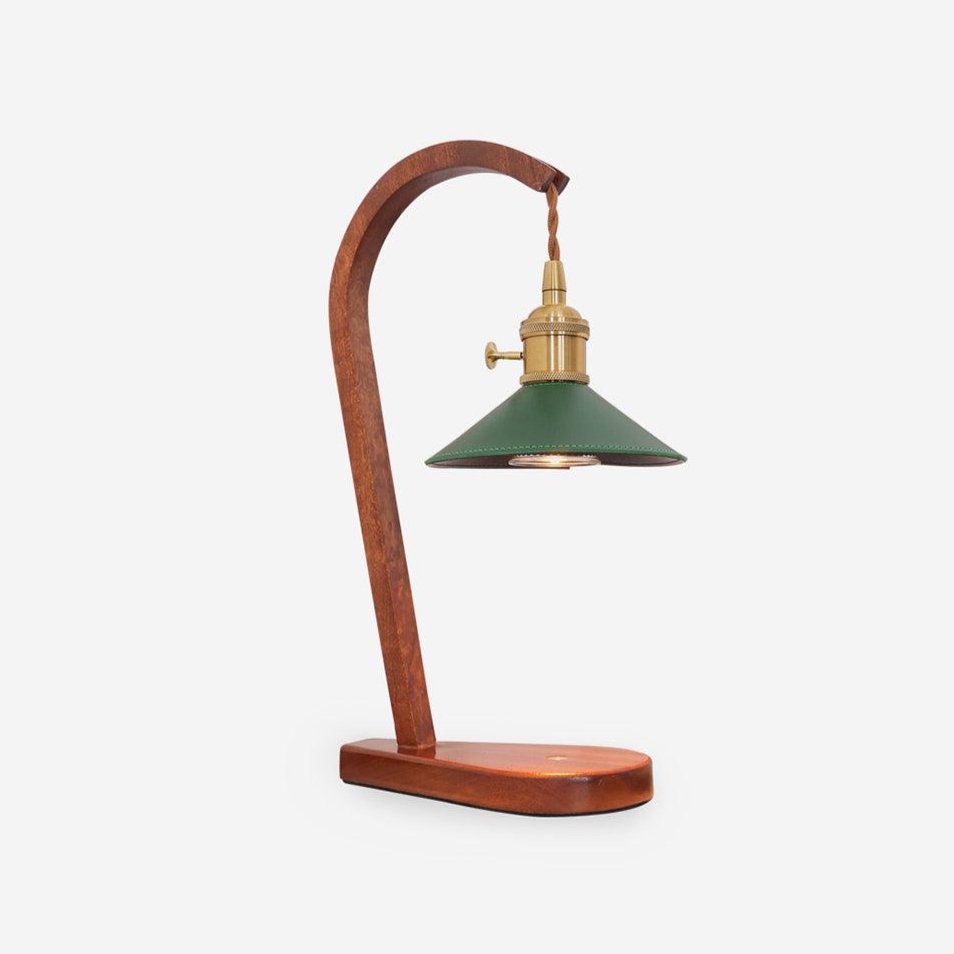 Elvuia lámpara de mesa de madera verde