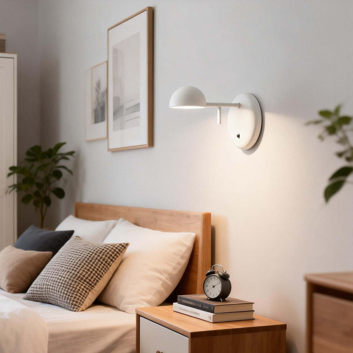 Aplique de pared con base de disco y cúpula