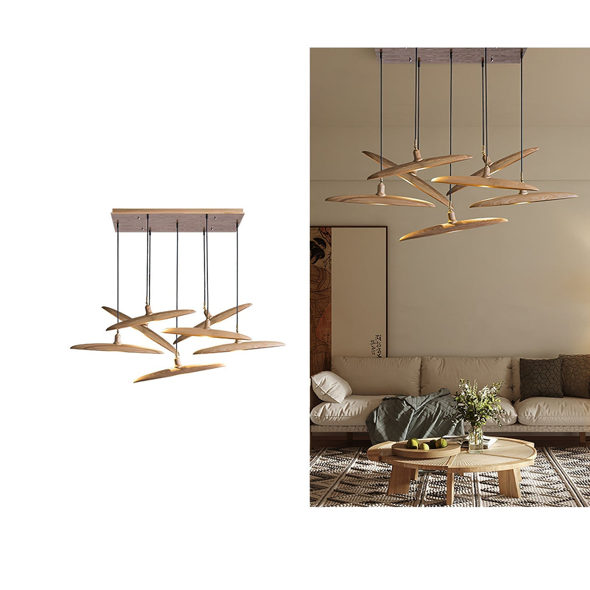 Zelirira lámpara colgante Blade de madera