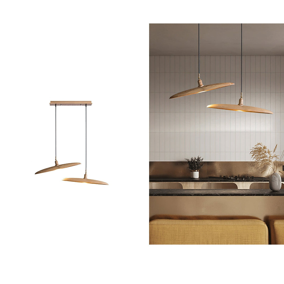 Zelirira lámpara colgante Blade de madera