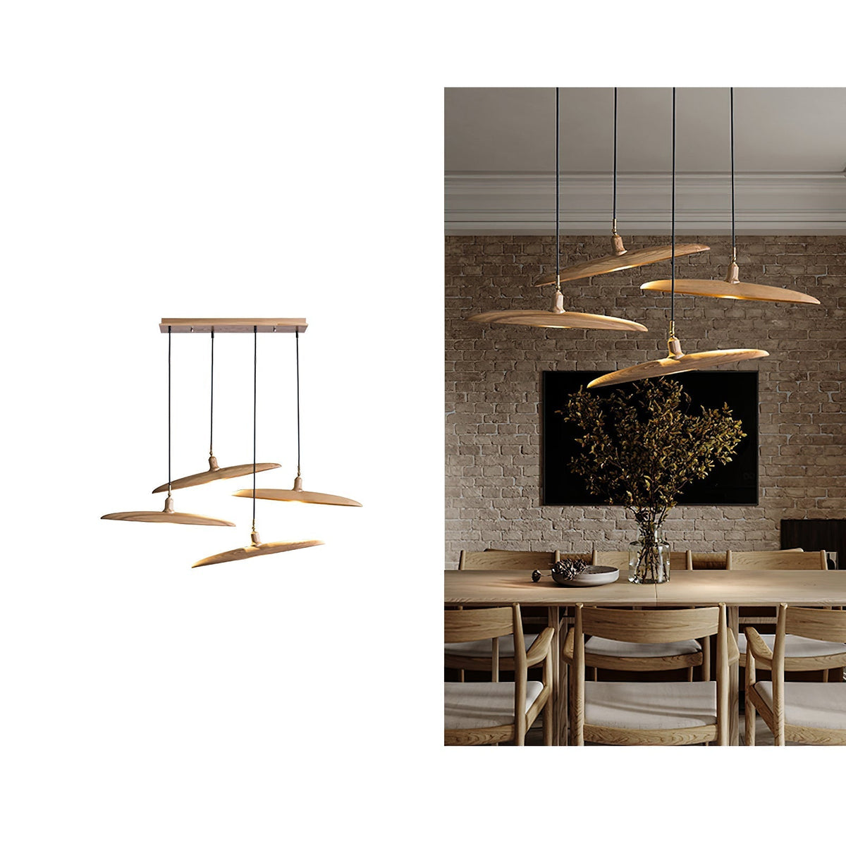 Zelirira lámpara colgante Blade de madera