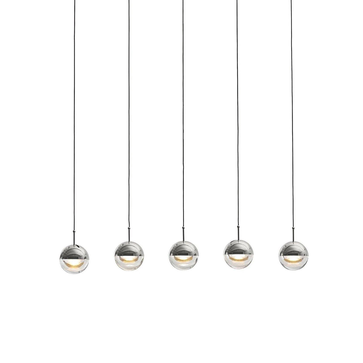 Zaneth lámpara colgante de acero vidrio multi-gota minimalista para escalera