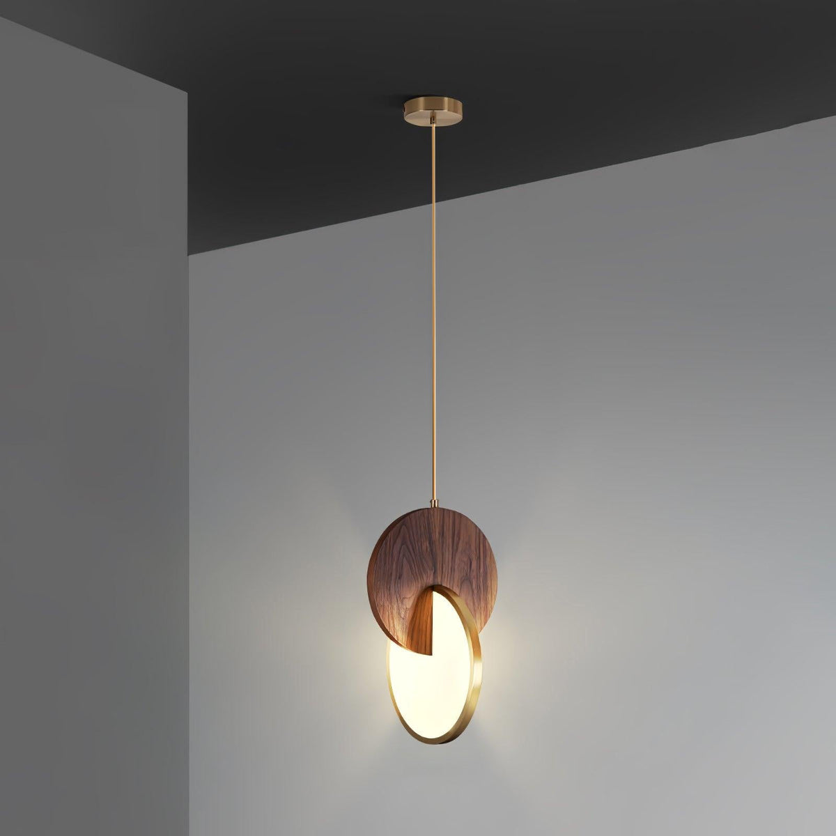 Lysola lámpara colgante con anillo de madera