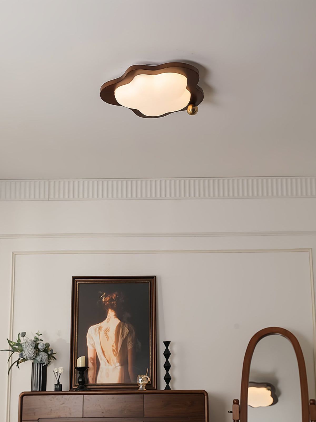 Ivaren lámpara de techo Premium nórdica de arte en madera