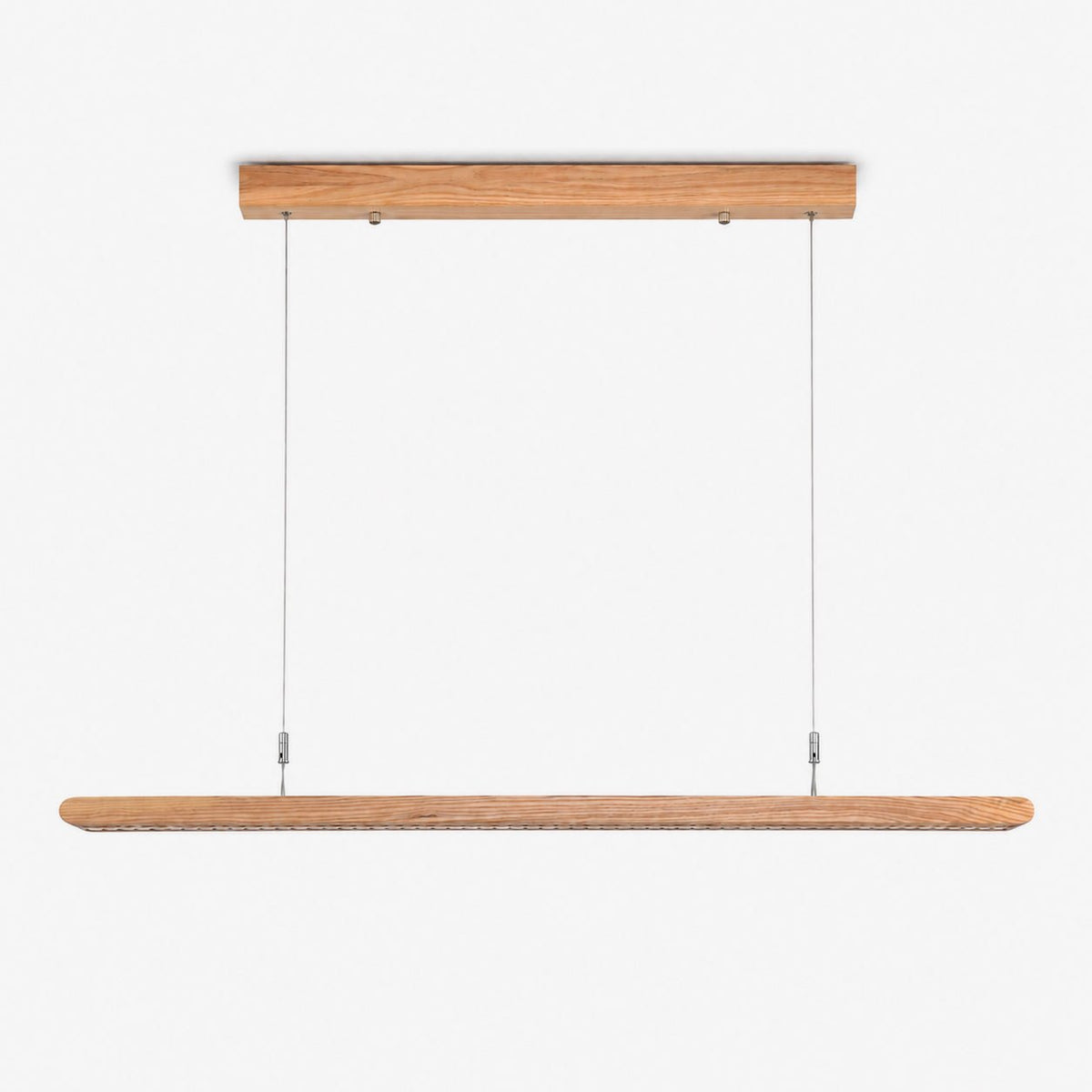 Dual lámpara colgante lineal de madera con aletas