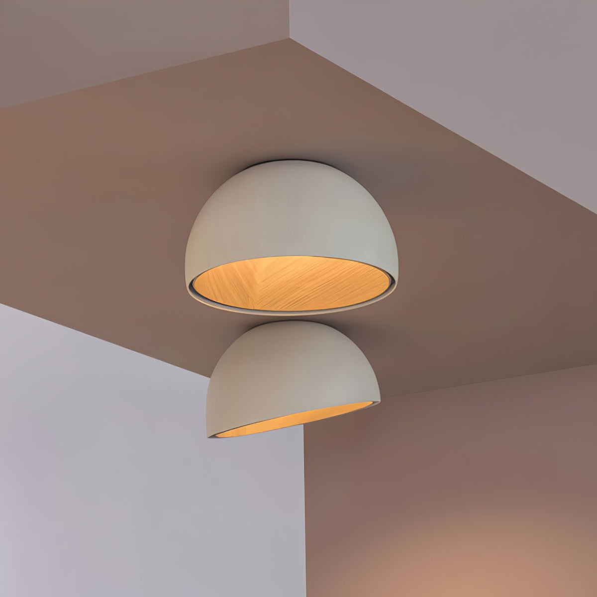 Coda lámpara de techo cúpula de madera minimalista