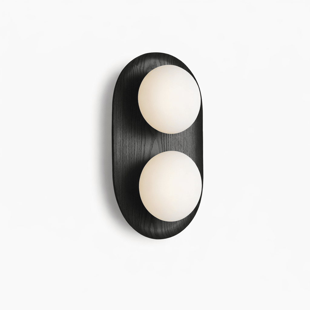 Twin aplique de pared Orb en madera