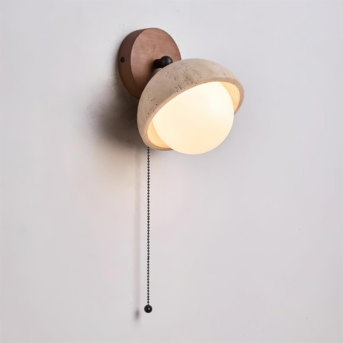 Eala aplique de pared travertino madera minimalista moderno
