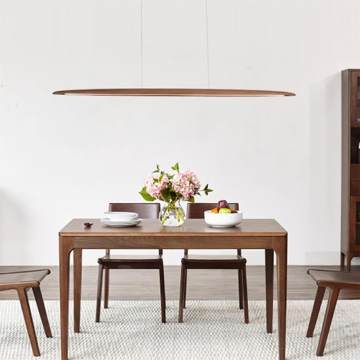 Duvane Lámpara Colgante Lineal Madera Moderno LED