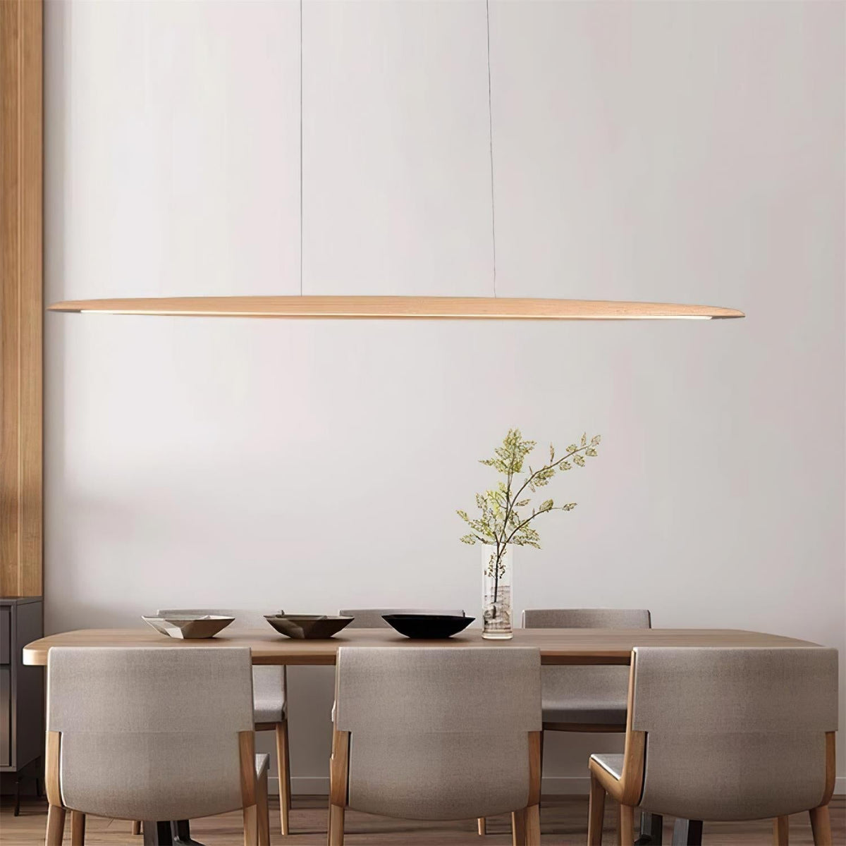 Duvane Lámpara Colgante Lineal Madera Moderno LED