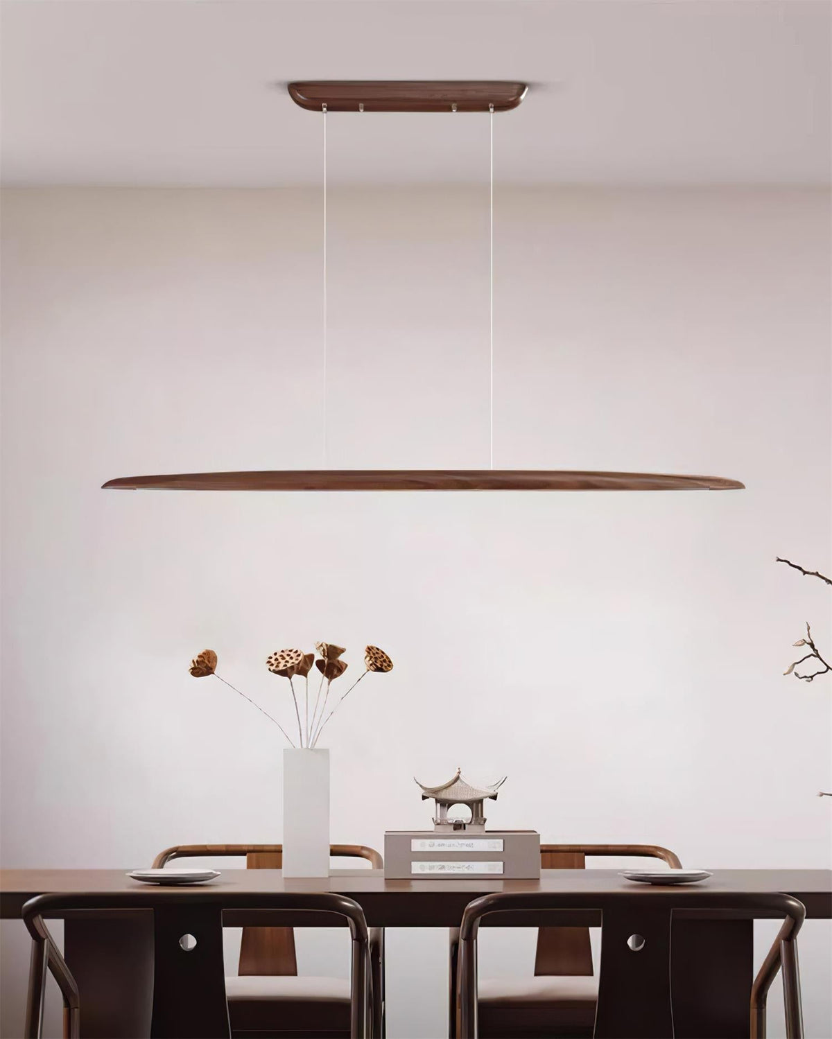 Duvane Lámpara Colgante Lineal Madera Moderno LED