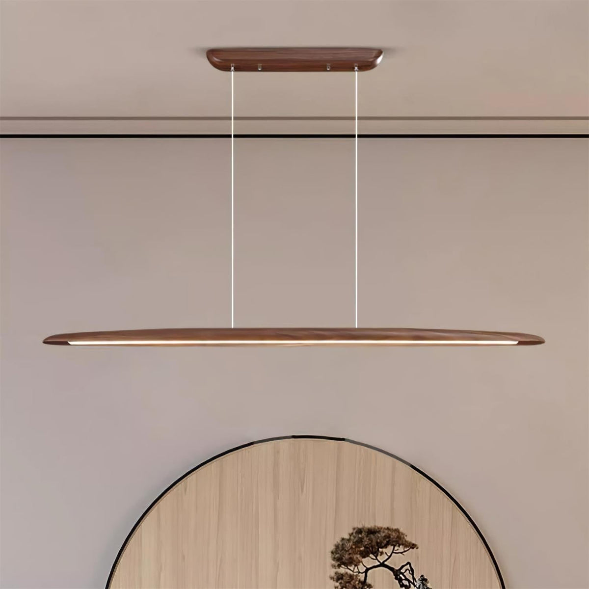 Duvane Lámpara Colgante Lineal Madera Moderno LED