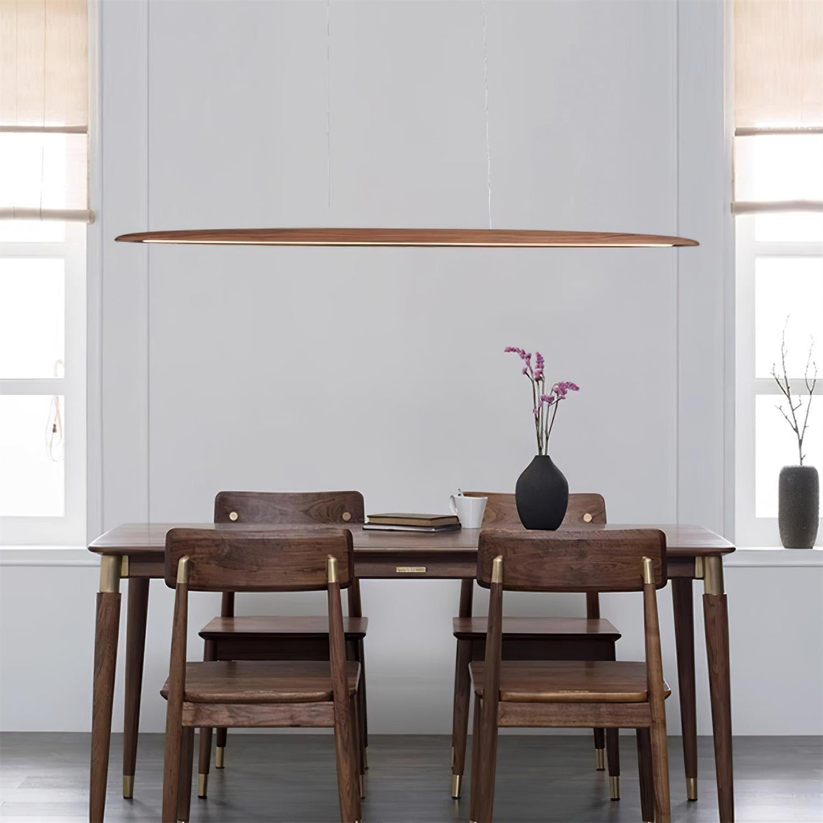 Duvane Lámpara Colgante Lineal Madera Moderno LED