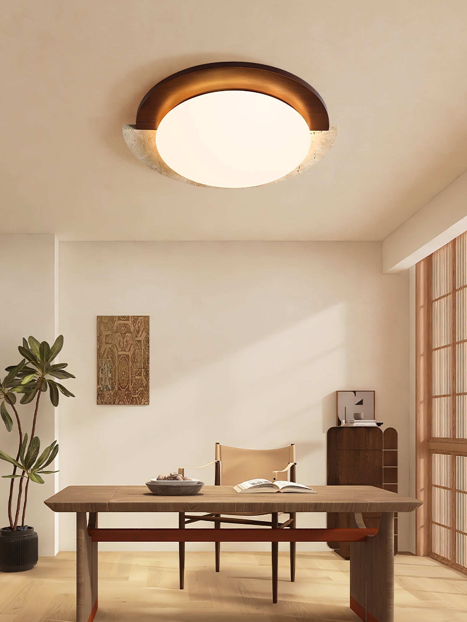 Ivnoran Luz de Techo Moderna de Travertino