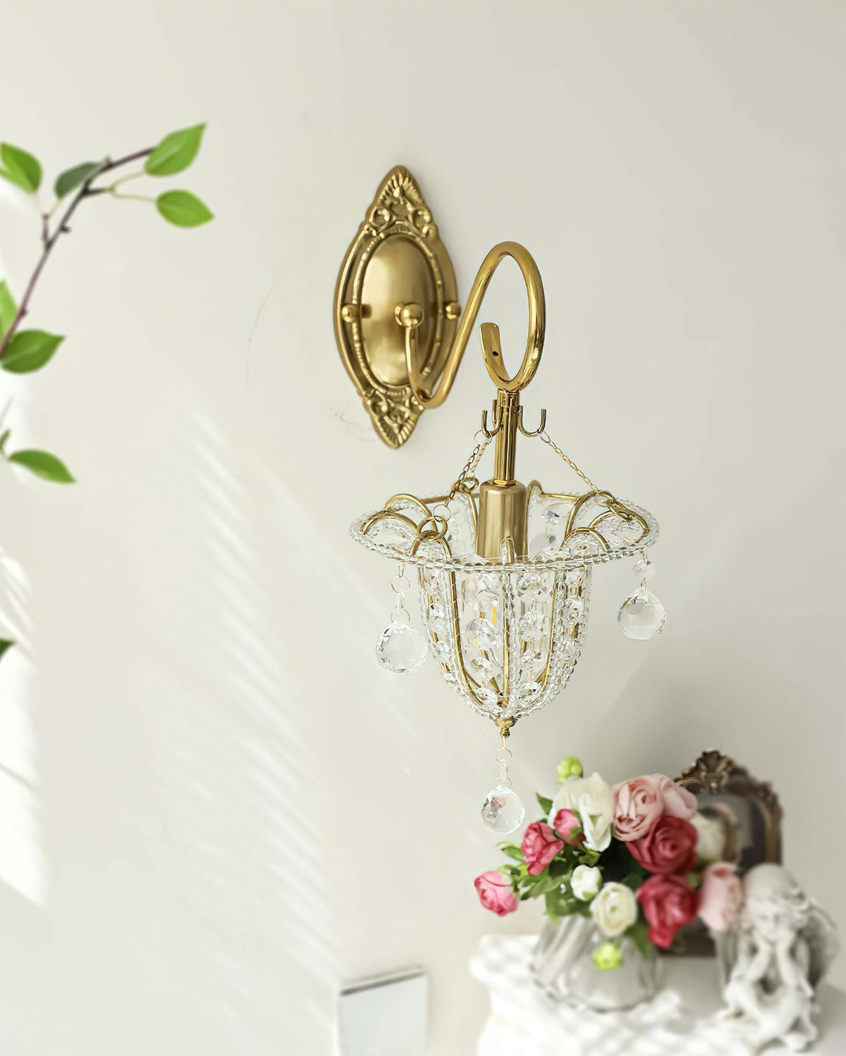 Arabella aplique de pared de cristal