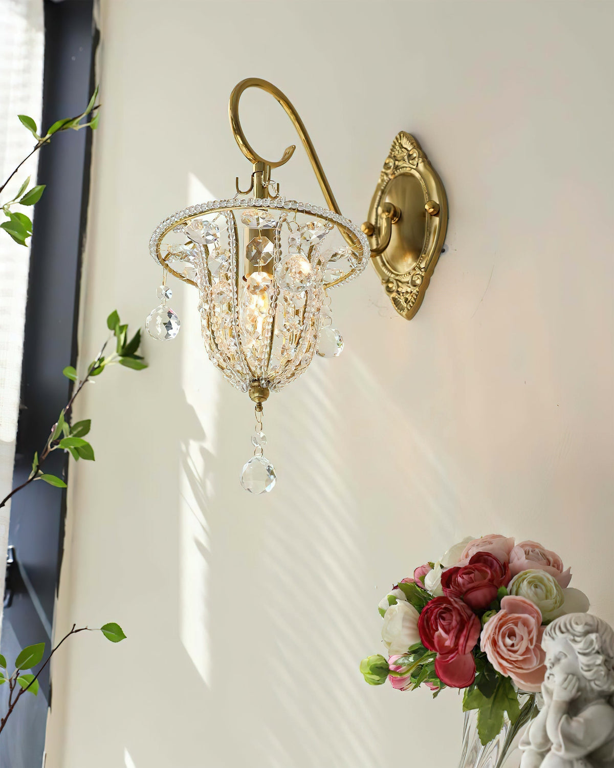 Arabella aplique de pared de cristal