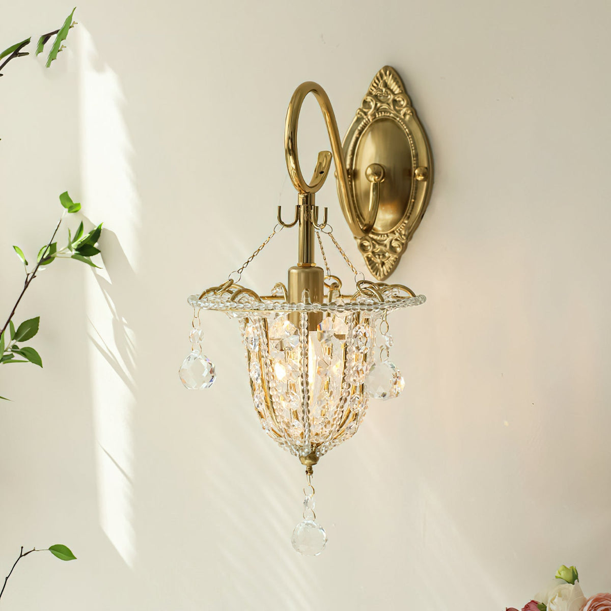 Arabella aplique de pared de cristal