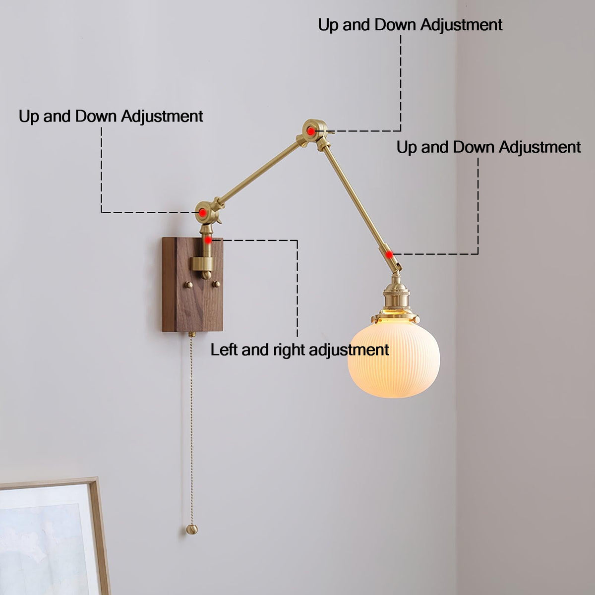 Vetra aplique de pared vintage regulable con brazo oscilante