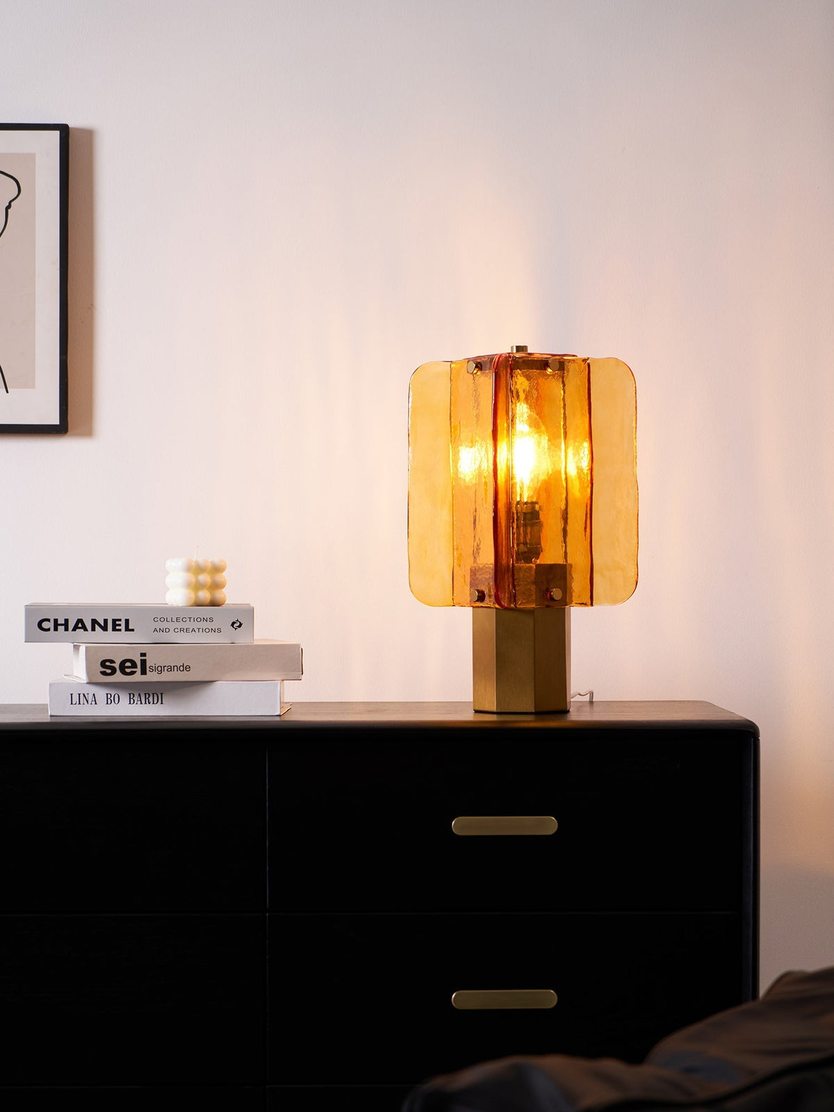 Yentix lámpara de mesa de vidrio