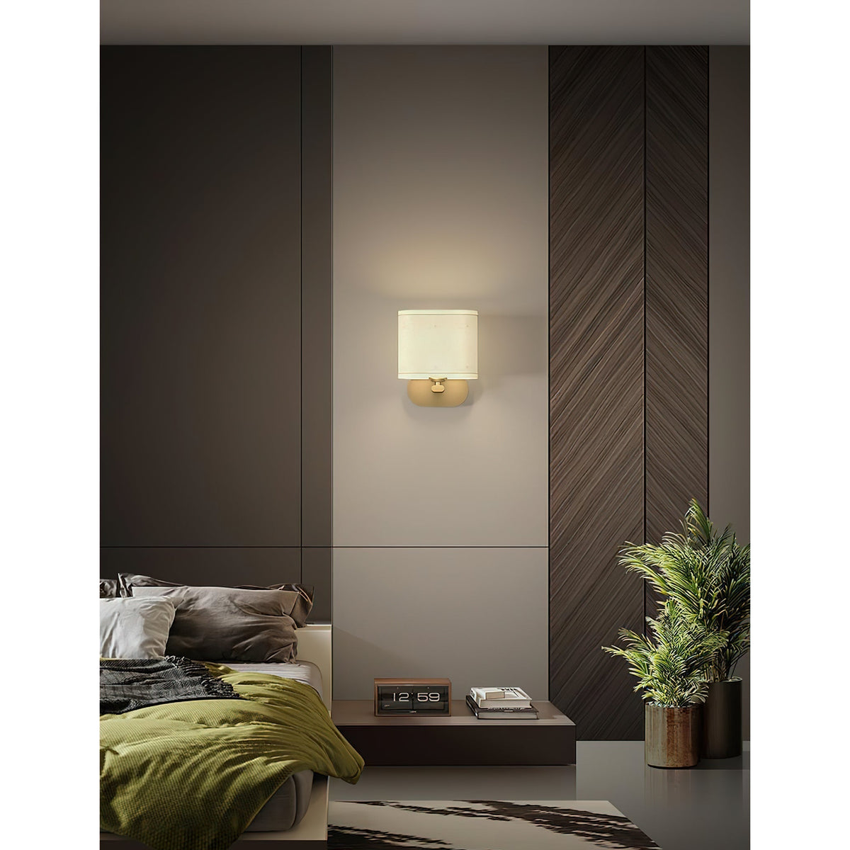 Myth aplique de pared en latón con tejido