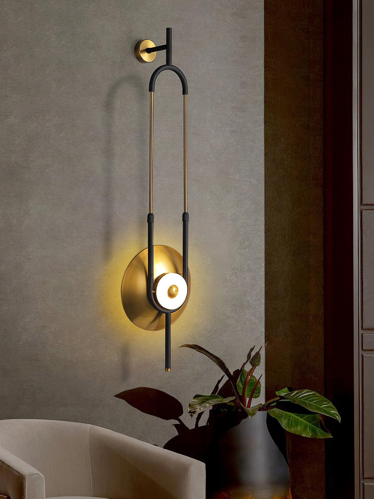 Ivory aplique de pared moderno minimalista anillo de mármol