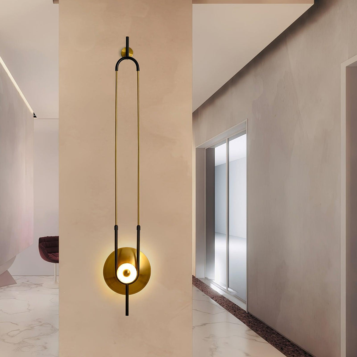 Ivory aplique de pared moderno minimalista anillo de mármol