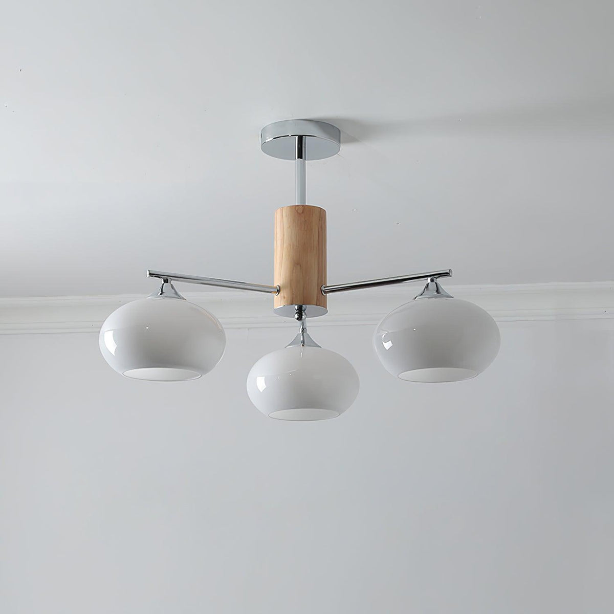 Srra lámpara de araña Persimmon vidrio Mid-Century 8-Light