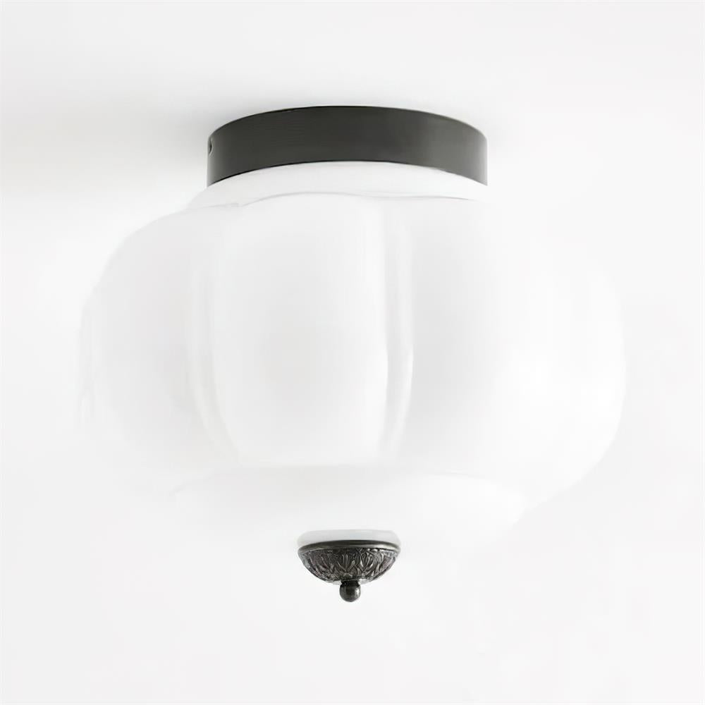 Selviro lámpara de techo verde vidrio con latón clásico