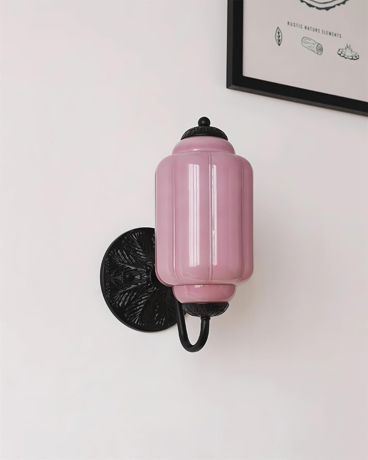 Melvane aplique de pared Vintage de vidrio rosa