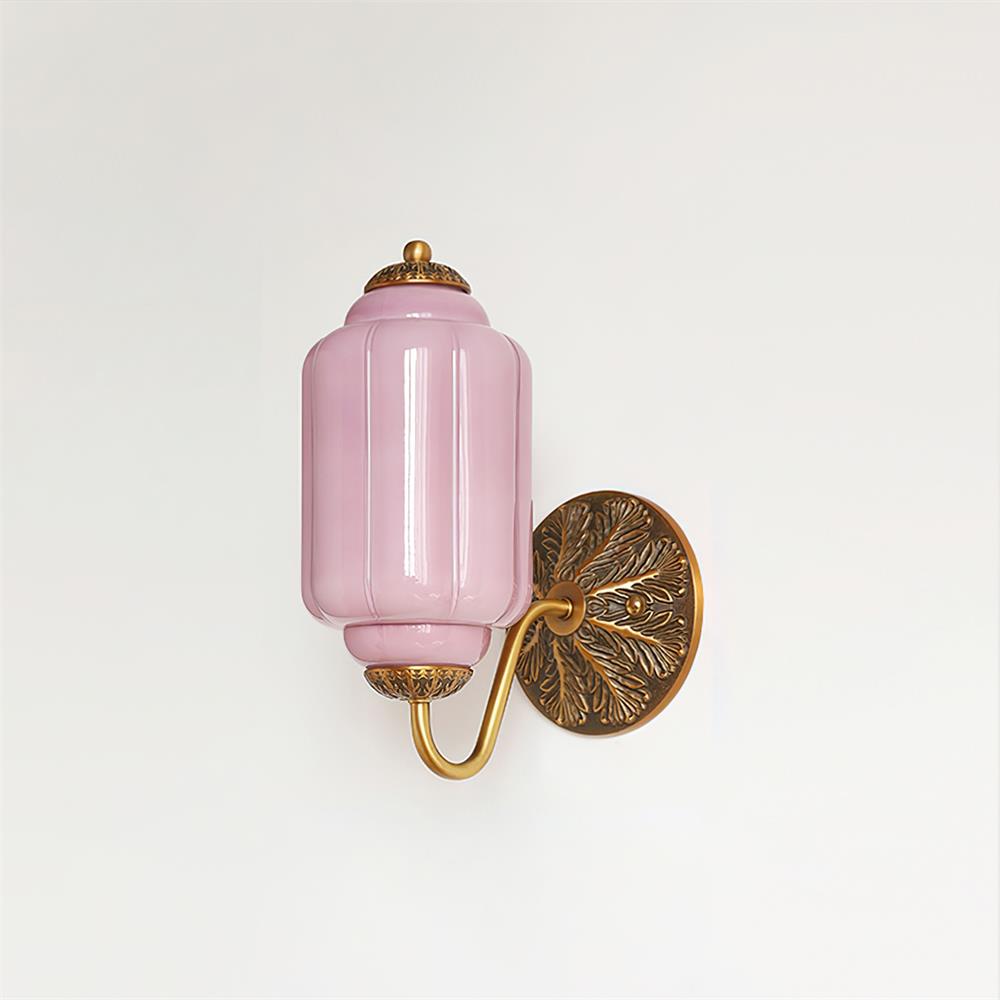 Melvane aplique de pared Vintage de vidrio rosa