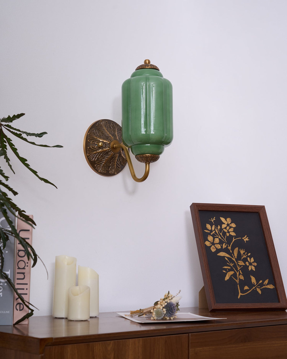 Melvane aplique de pared Vintage de vidrio rosa