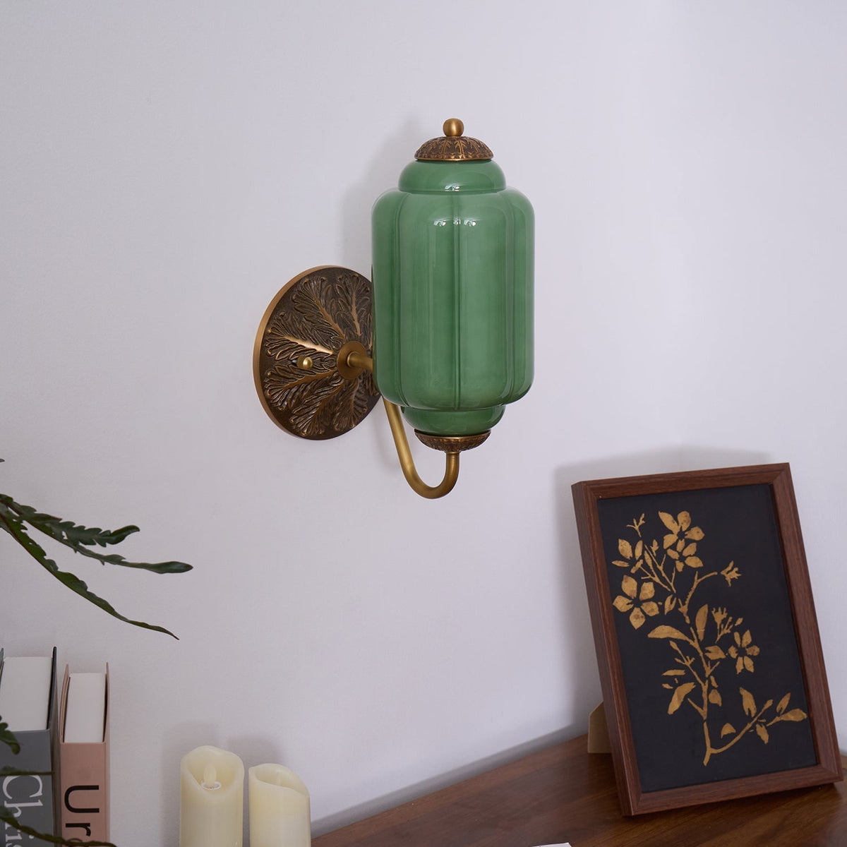 Melvane aplique de pared Vintage de vidrio rosa