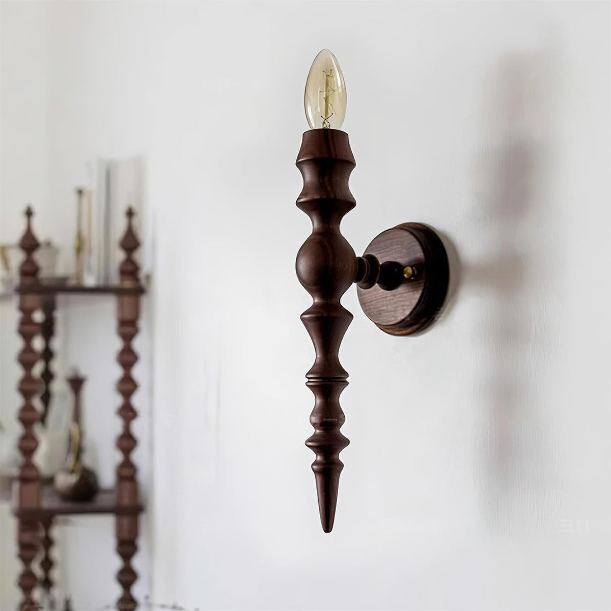 Aplique de pared moderno vintage de madera cuerpo múltiples acabados en madera